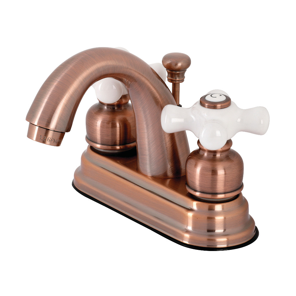Kingston Brass KB561PXAC Restoration 4 in. Centerset Bathroom Faucet, Antique Copper