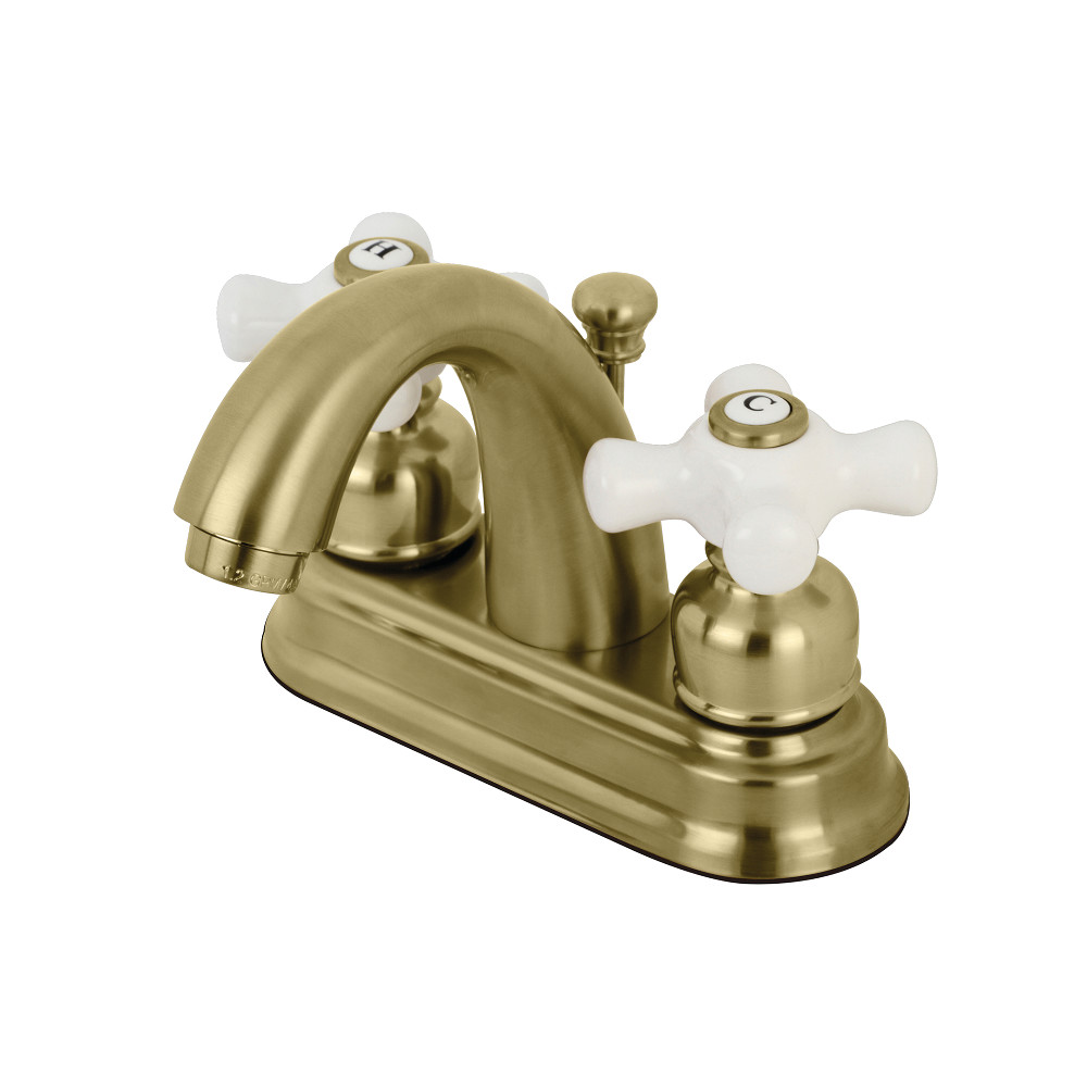 Kingston Brass KB5617PX Restoration 4 in. Centerset Bathroom Faucet, Brushed Brass