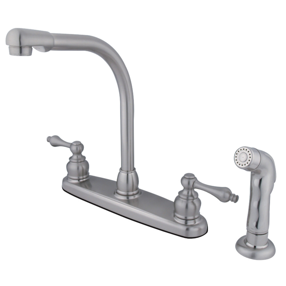 Kingston Brass KB718ALSP Victorian Centerset Kitchen Faucet, Brushed Nickel