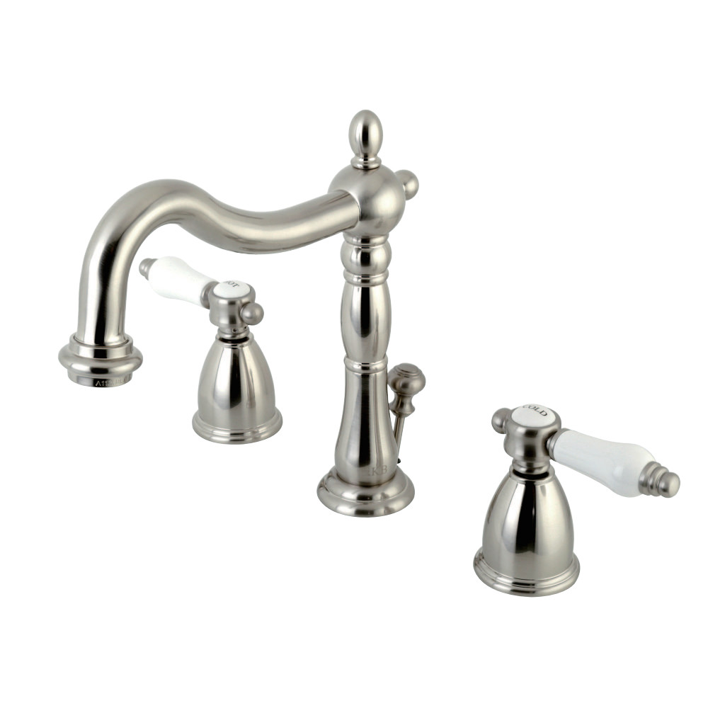 Kingston Brass KB1978BPL Bel-Air Widespread Bathroom Faucet with Plastic Pop-Up, Brushed Nickel