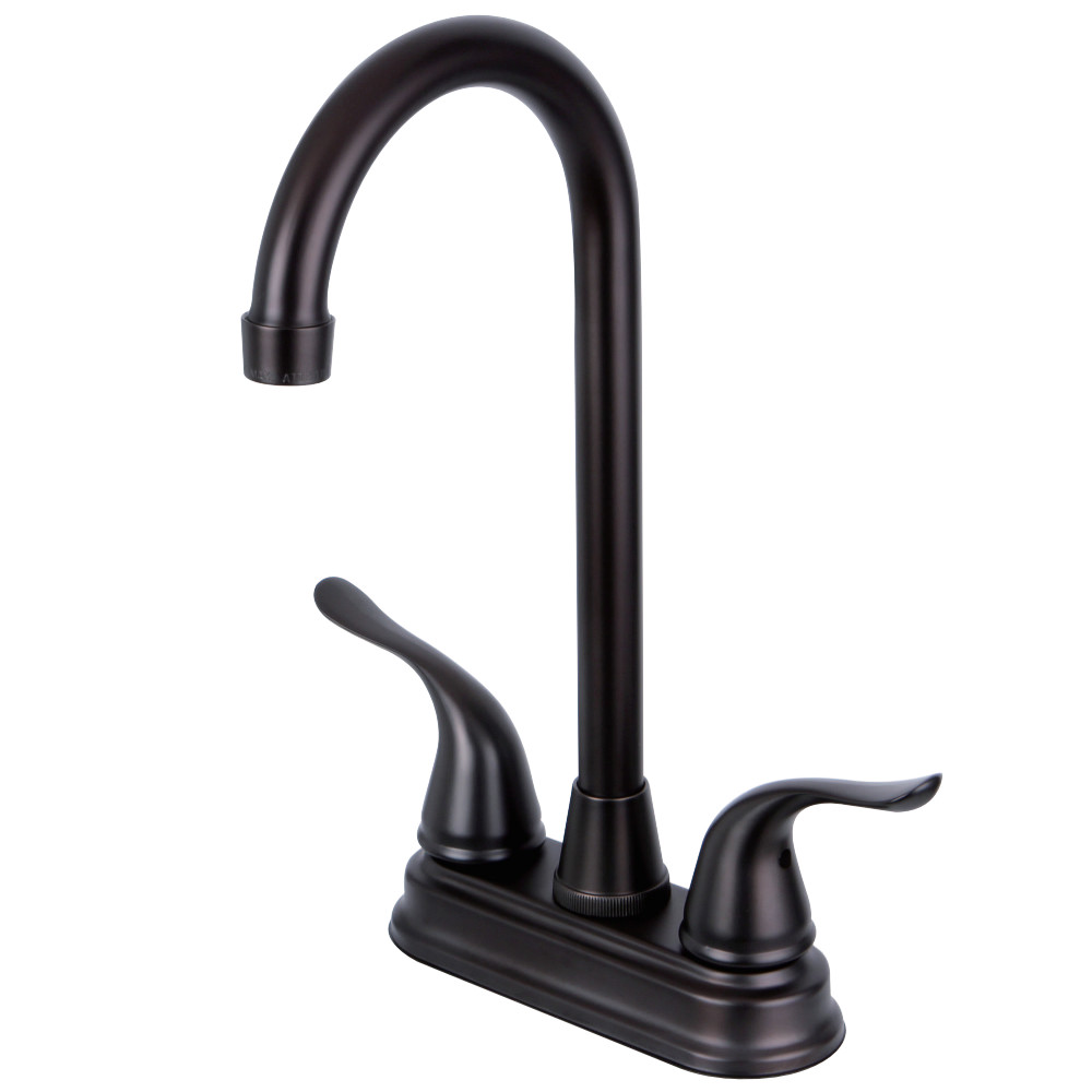 Kingston Brass KB2495YL Two Handle 4-inch Centerset Bar Faucet, Oil Rubbed Bronze