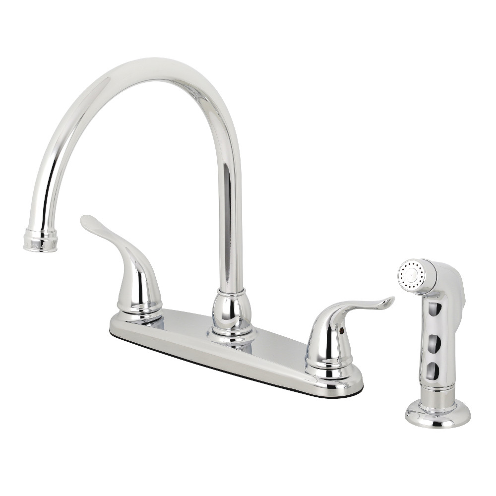 Kingston Brass KB791YLSP Yosemite 8-Inch Centerset Kitchen Faucet with Sprayer, Polished Chrome