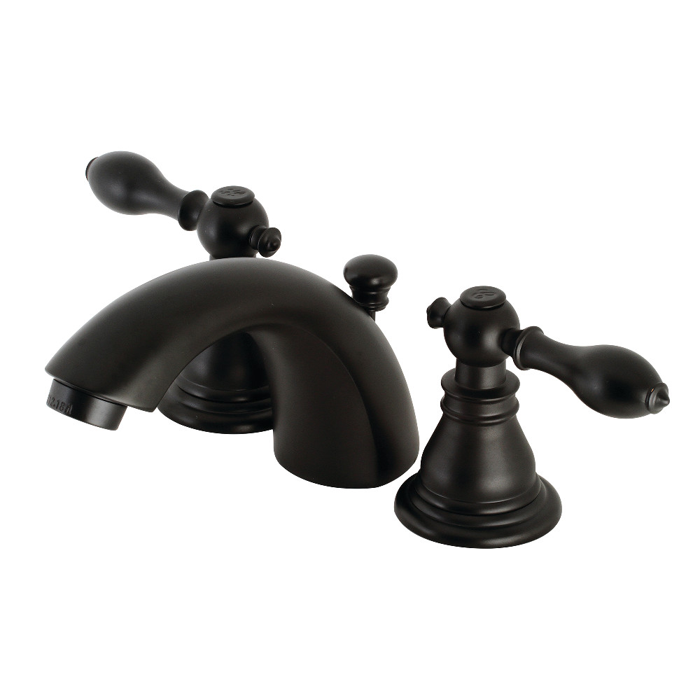 Kingston Brass KB950ACL American Classic Mini-Widespread Bathroom Faucet with Plastic Pop-Up, Matte Black