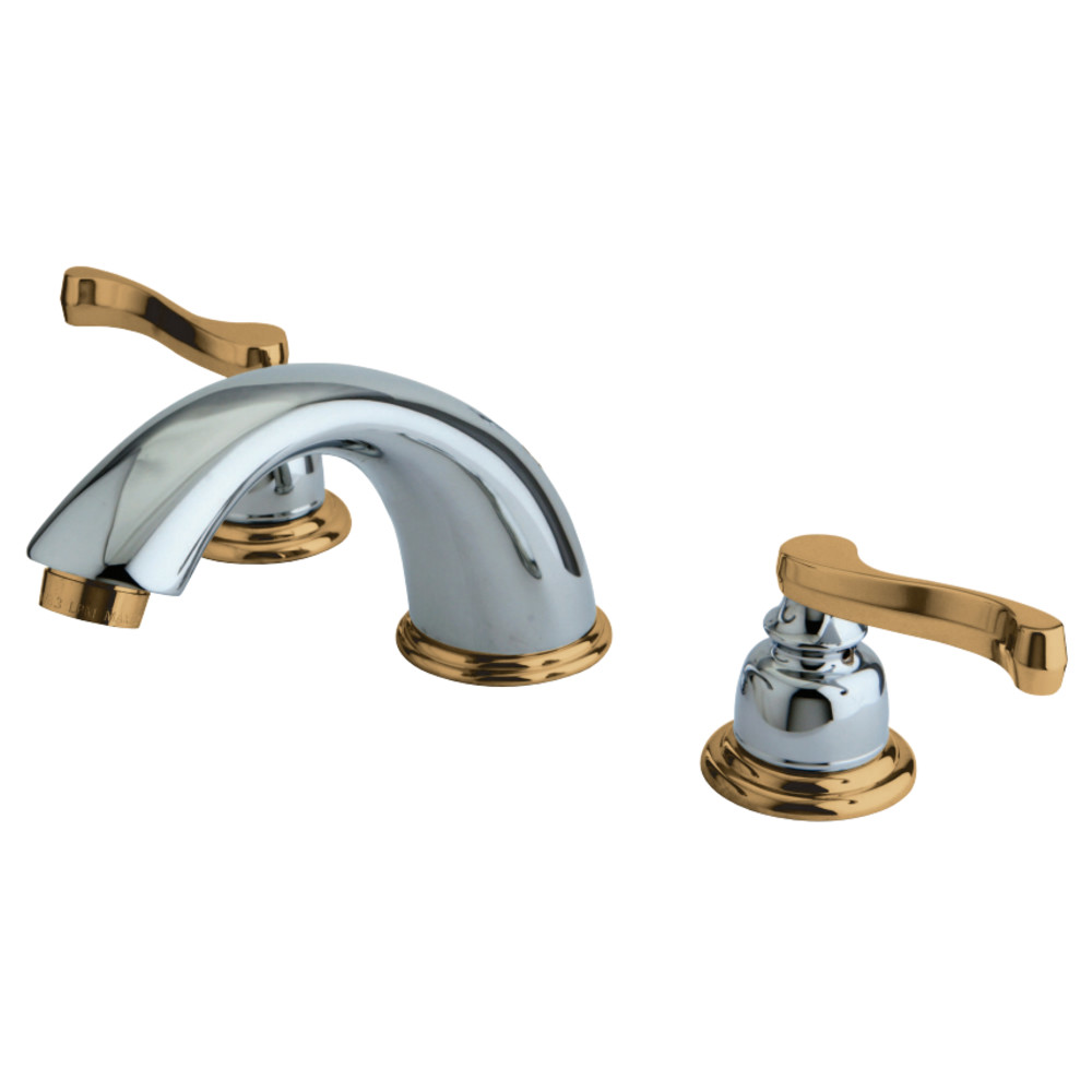 Kingston Brass KB8964FL 8 in. Widespread Bathroom Faucet, Polished Chrome/Polished Brass