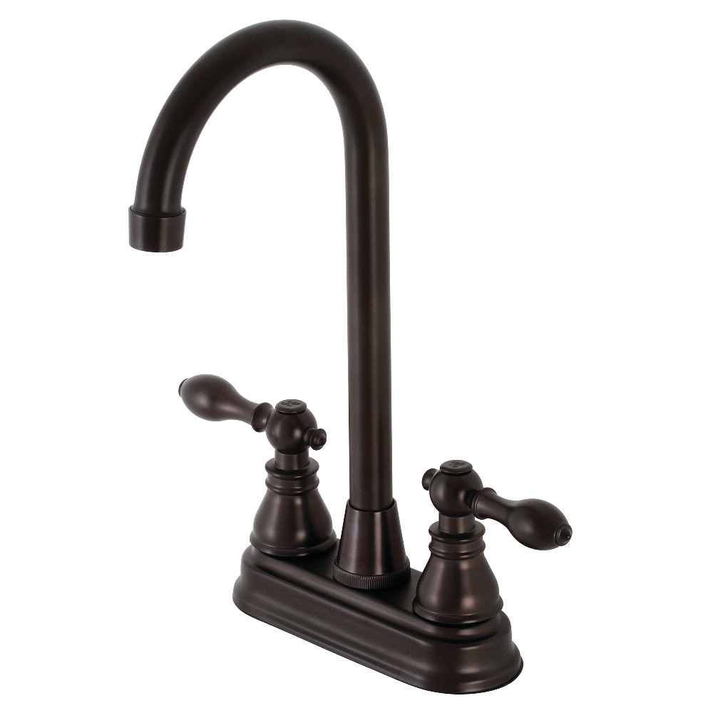 Kingston Brass KB495ACL American Classic Two-Handle High-Arc Bar Faucet, Oil Rubbed Bronze