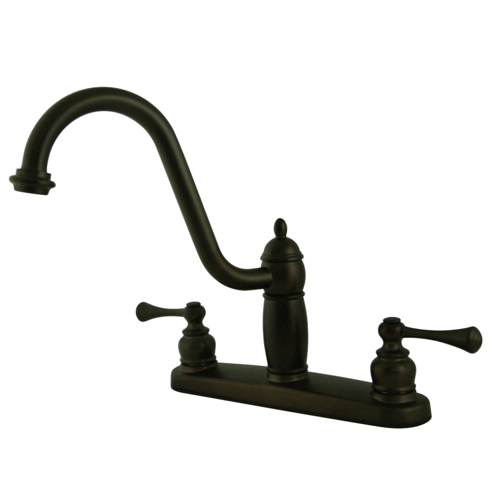 Kingston Brass KB1115BLLS Heritage Centerset Kitchen Faucet, Oil Rubbed Bronze