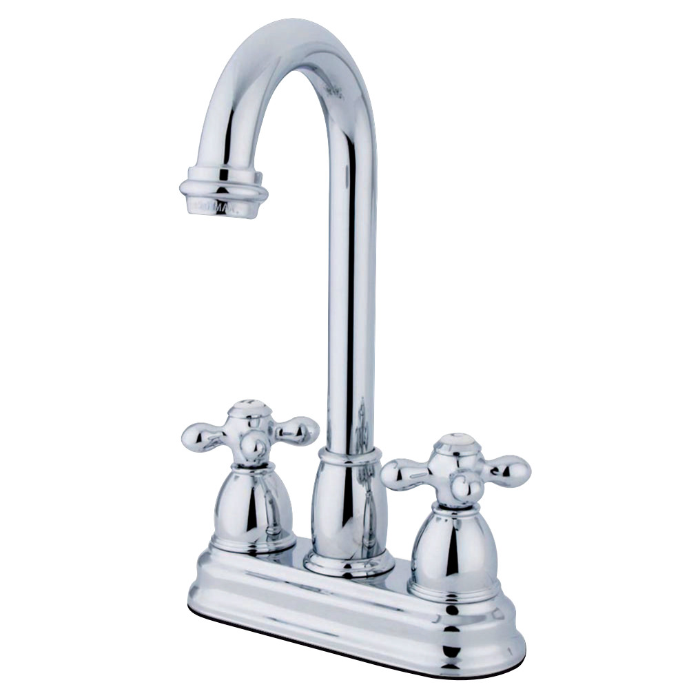 Kingston Brass KB3491AX Restoration 4" Centerset Bar Faucet, Polished Chrome