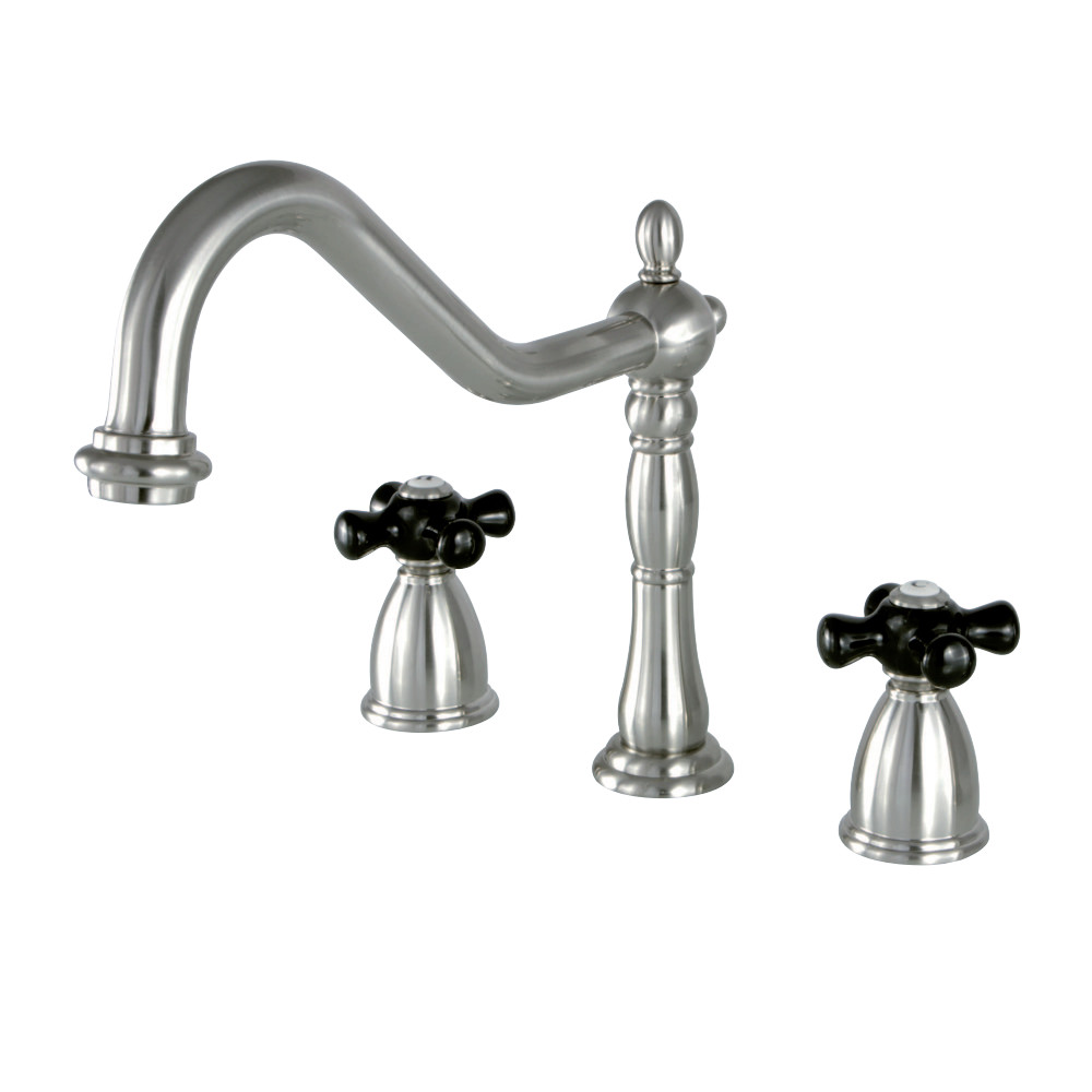 Kingston Brass KB1798PKXLS Widespread Kitchen Faucet, Brushed Nickel