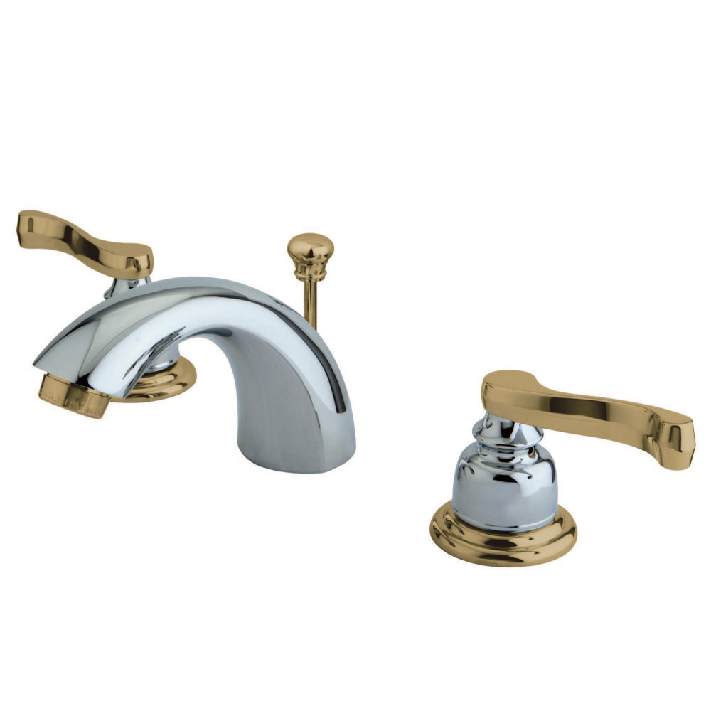 Kingston Brass KB8954FL Mini-Widespread Bathroom Faucet, Polished Chrome/Polished Brass