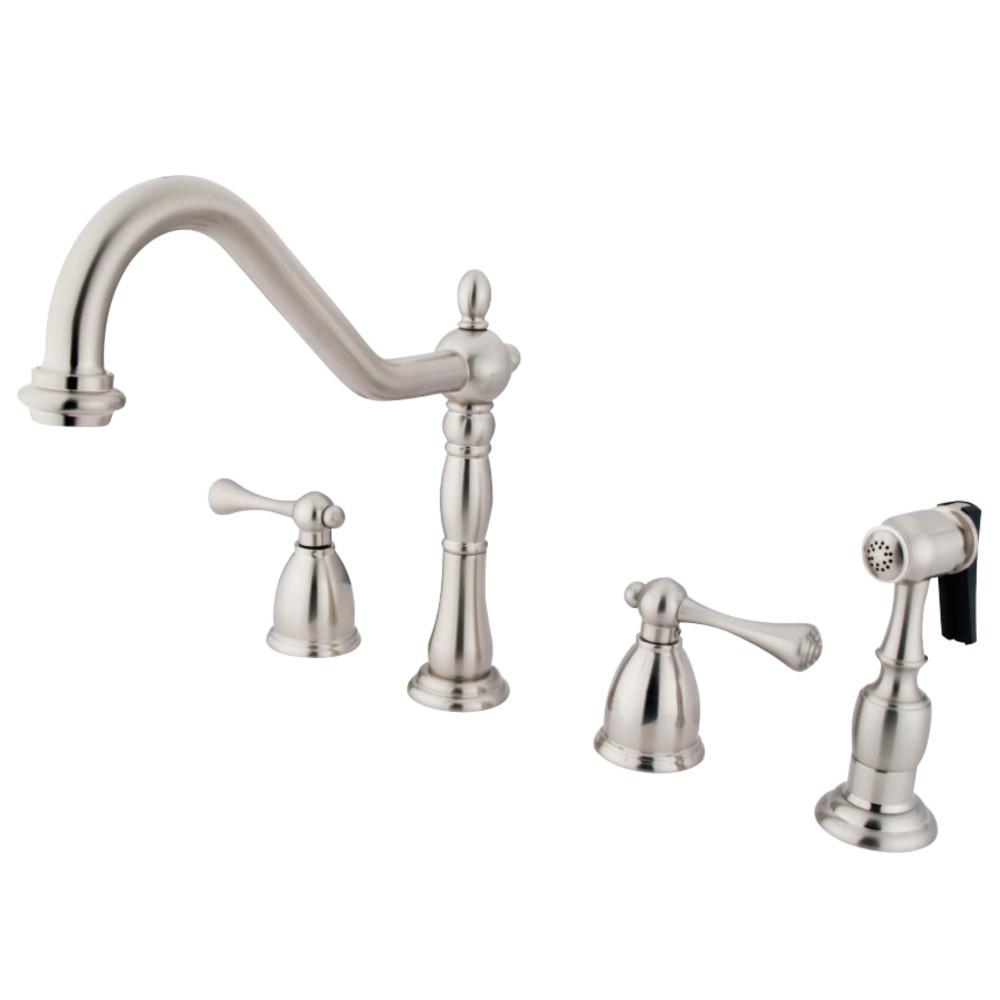 Kingston Brass KB1798BLBS Widespread Kitchen Faucet, Brushed Nickel