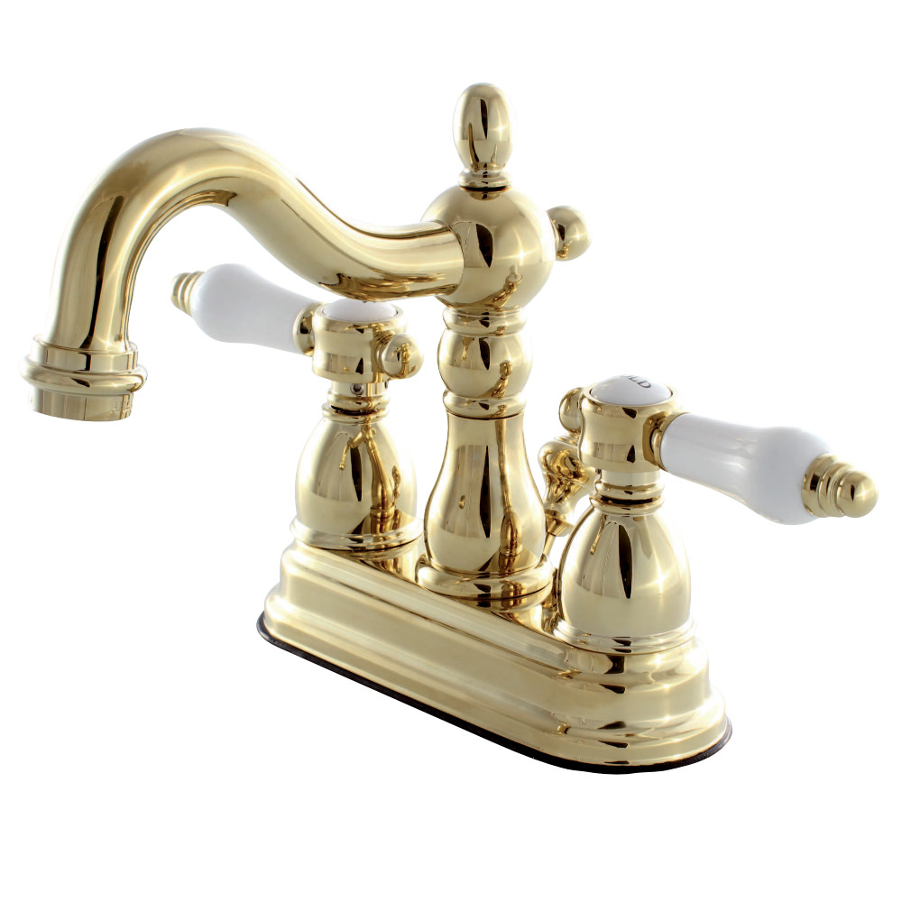 Kingston Brass KB1602BPL 4 in. Centerset Bathroom Faucet, Polished Brass