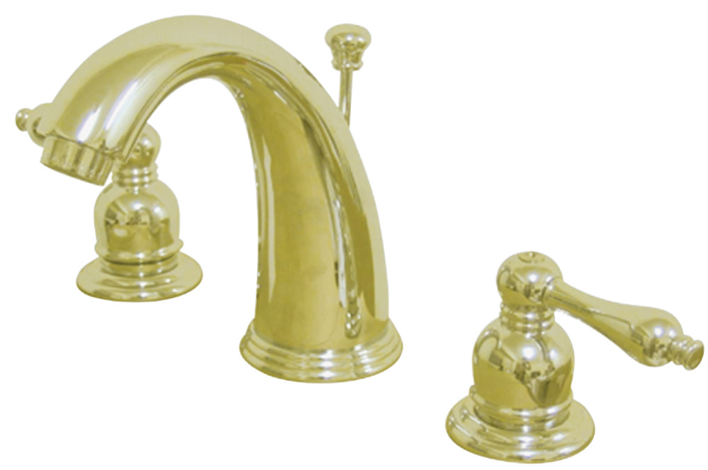 Kingston Brass KB982AL Victorian 2-Handle 8 in. Widespread Bathroom Faucet, Polished Brass