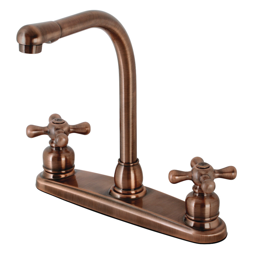 Kingston Brass KB716AXLS Victorian Centerset Kitchen Faucet, Antique Copper