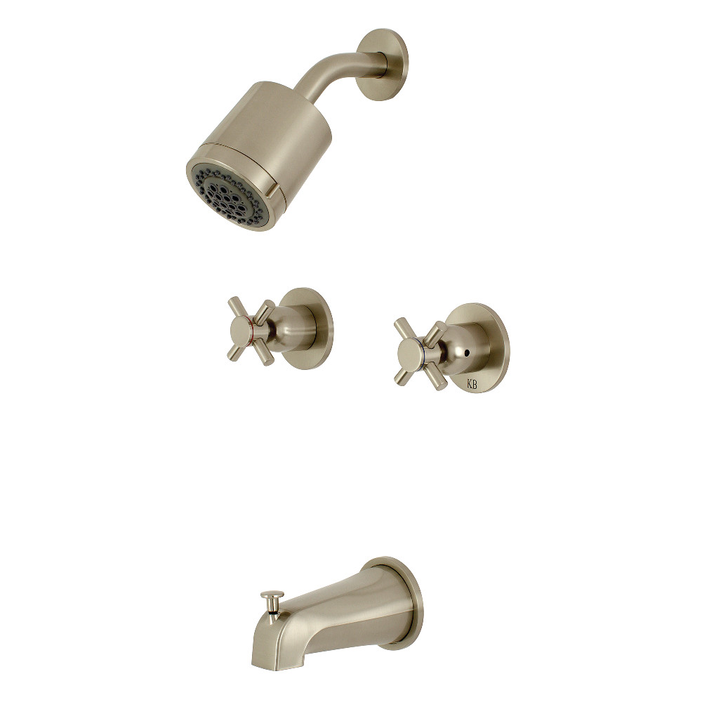 Kingston Brass KBX8148DX Concord Two-Handle Tub and Shower Faucet, Brushed Nickel