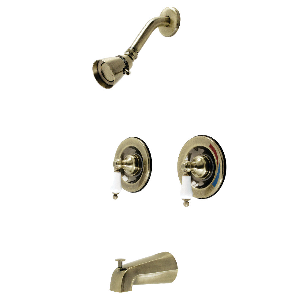 Kingston Brass KB663PL Vintage Tub and Shower Faucet, Antique Brass