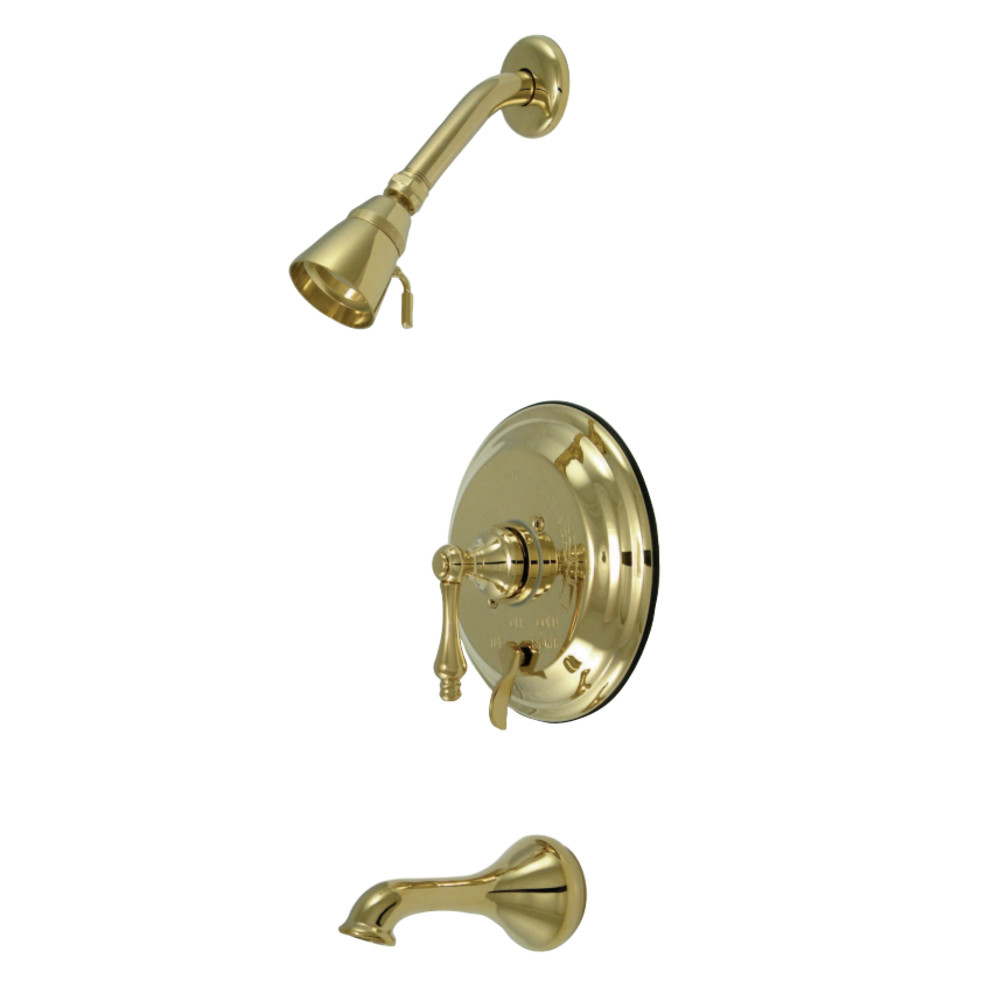 Kingston Brass KB36320AL Restoration Tub & Shower Faucet, Polished Brass