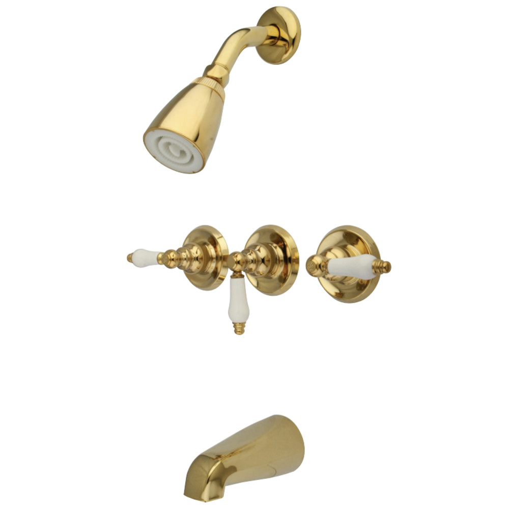 Kingston Brass KB232PL Tub and Shower Faucet, Polished Brass