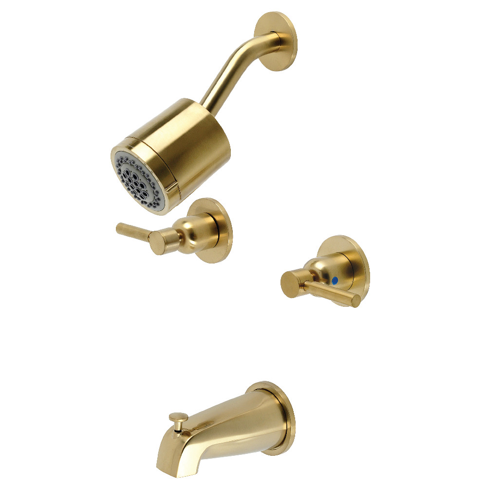 Kingston Brass KBX8147DL Concord Two-Handle Tub and Shower Faucet, Brushed Brass