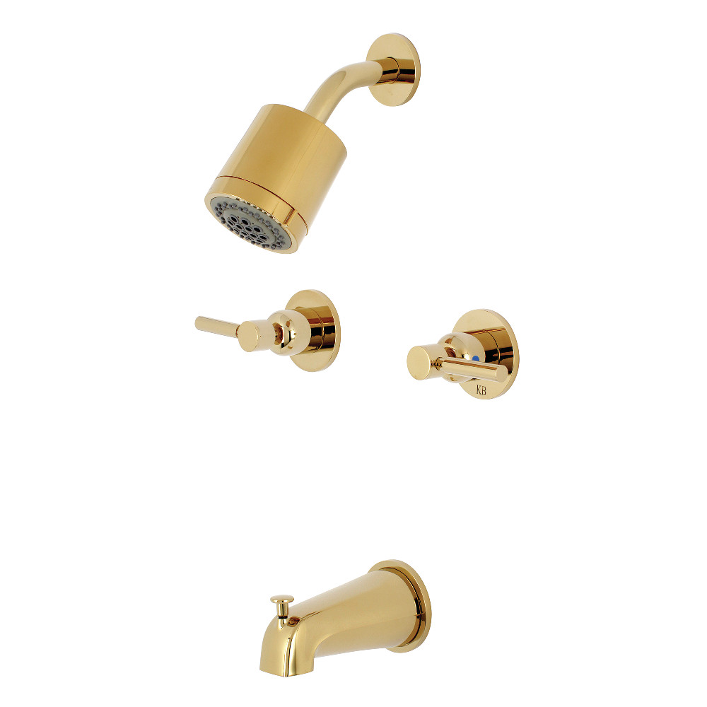 Kingston Brass KBX8142DL Concord Two-Handle Tub and Shower Faucet, Polished Brass