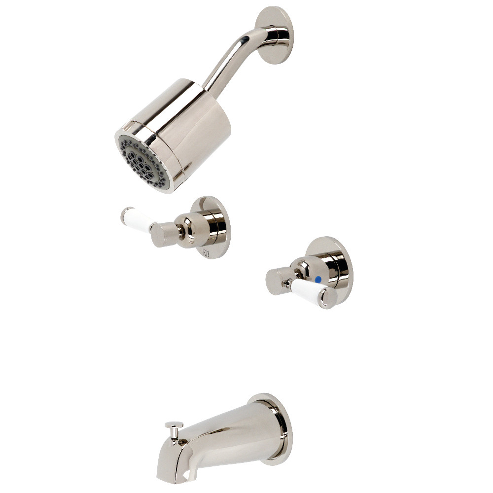 Kingston Brass KBX8146DPL Paris Two-Handle Tub and Shower Faucet, Polished Nickel