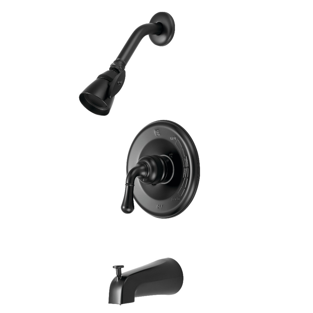 Kingston Brass KB630 Magellan Single Handle Tub and Shower Faucet, Matte Black