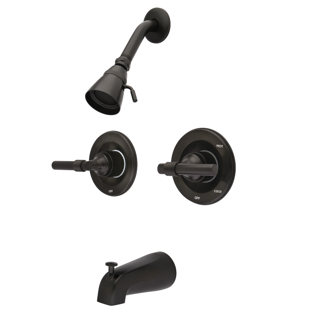 Kingston Brass KB665ML Vintage Twin Handles Tub Shower Faucet Pressure Balanced With Volume Control, Oil Rubbed Bronze