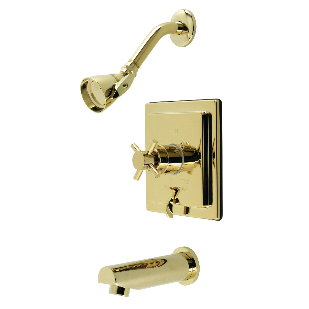 Kingston Brass KB86520DX Tub and Shower Faucet, Polished Brass