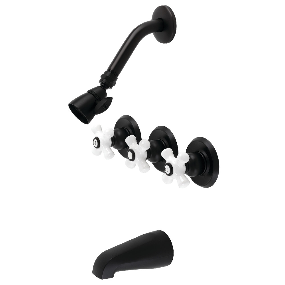 Kingston Brass KB230PX Victorian Tub and Shower Faucet, Matte Black