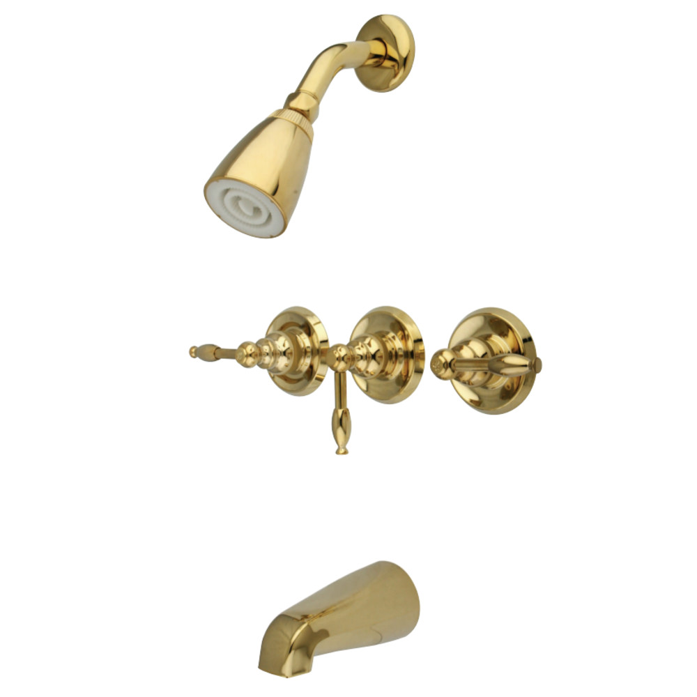 Kingston Brass KB232KL Magellan Tub & Shower Faucet, Polished Brass