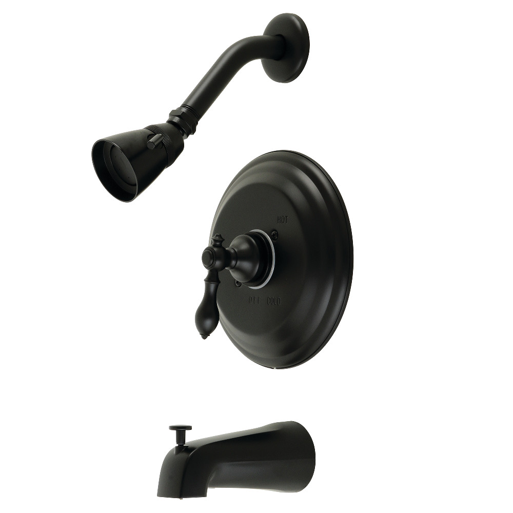 Kingston Brass KB3630ACL American Classic Single-Handle Tub and Shower Faucet, Matte Black