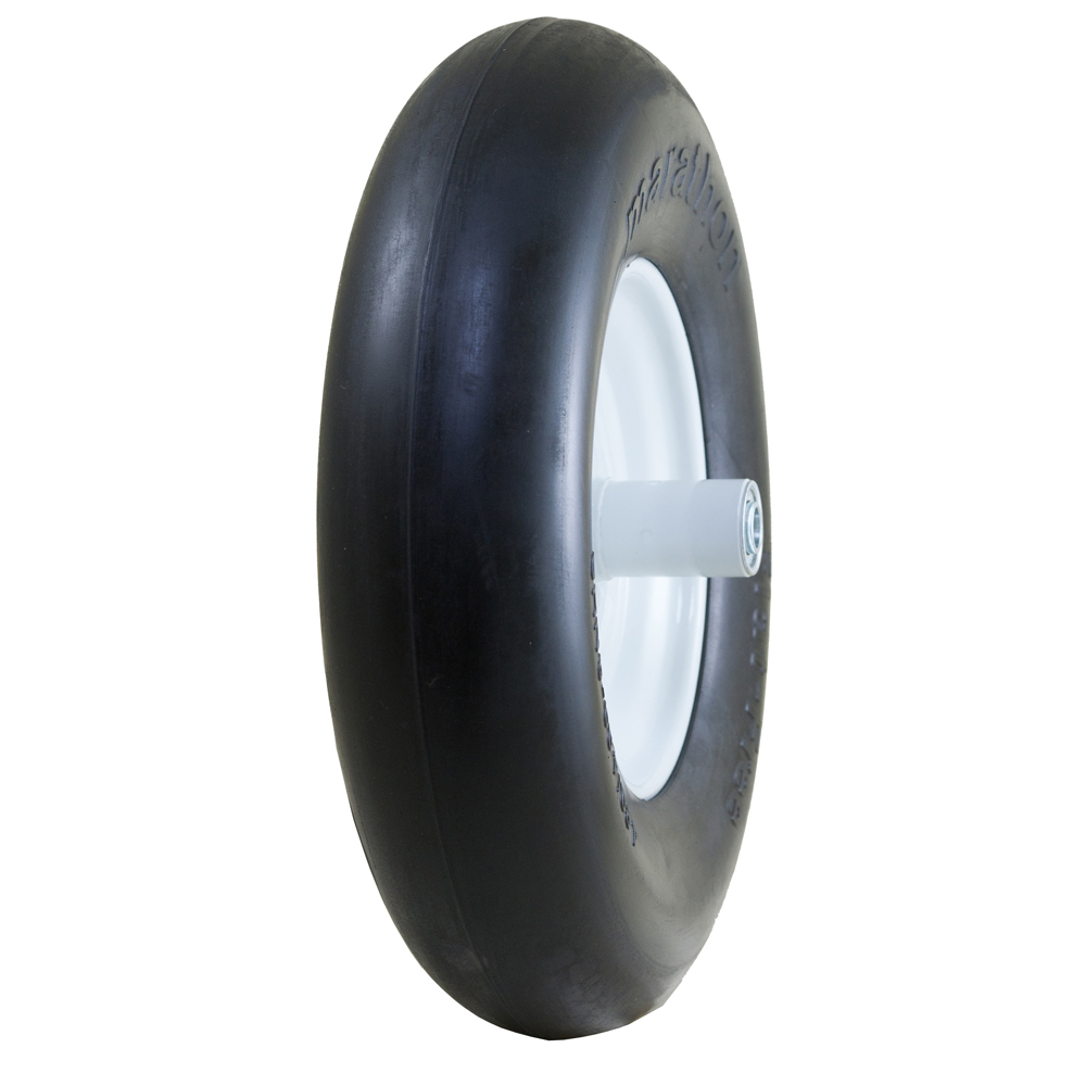 Flat Free Wheelbarrow Tire with Smooth Tread, 4.80/4.00-8