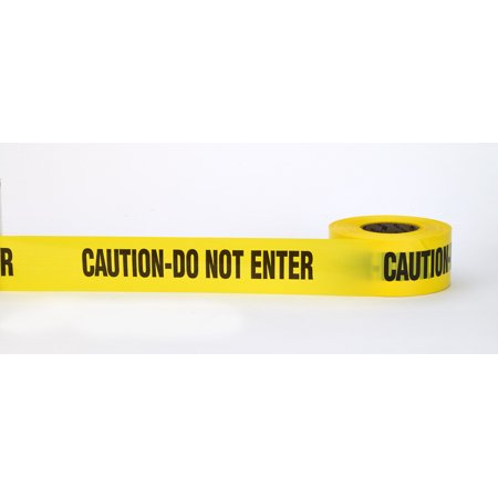 Barricade Tape, "Caution Do No Enter", 3 mil, 3" x 300', Yellow 