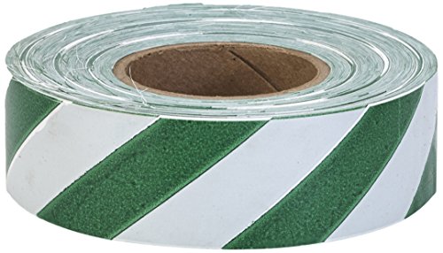 Flagging Tape Ultra Standard, 1-3/16" x 100 YDS, Green and White Stripe 