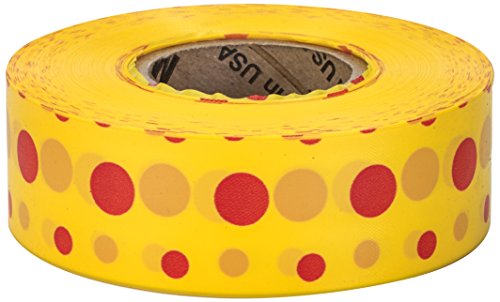 Flagging Tape Ultra Standard, 1-3/16" x 100 YDS, Yellow and Red Dot 