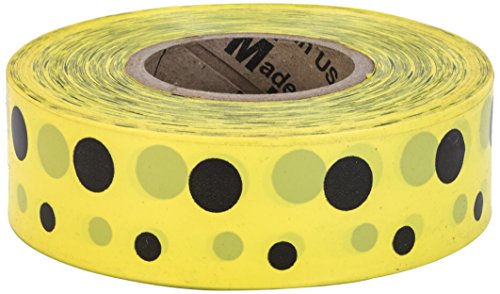 Flagging Tape Ultra Standard, 1-3/16" x 100 YDS, Yellow and Black Dot 