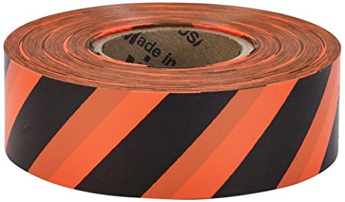 Flagging Tape Ultra Flag, 1-3/16" x 100 YDS,Orange and Black Stripe 