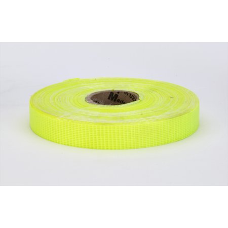 Vinyl Coated Nylon Reinforced Fluorescent Barricade Tape, 3/4" x 50 yd., Glo Lime 