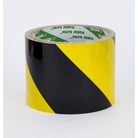 Polypropylene Laminated "Super Tuff" Hazard Stripe Tape, 2" x 36 yd., Yellow/Black Stripe 