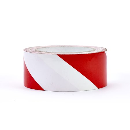 Polypropylene Laminated "Super Tuff" Hazard Stripe Tape, 2" x 36 yd., Red/White Stripe 