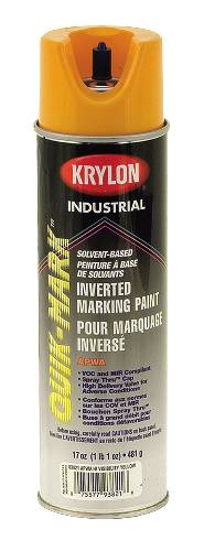 Krylon Inverted Marking Paint, 20 oz, 12 PK, S03821V-Apwa Hi Visibility Yellow