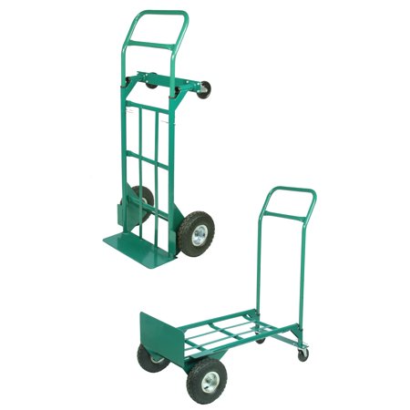 Heavy Duty Welded Steel 2-in-1 Hand Truck with Swivel Casters, 600 lbs Capacity