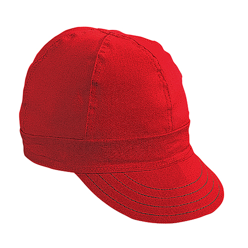 Kromer Red Twill Style Welder Cap 6 5/ 8, Cotton, Length 5", Width 6"