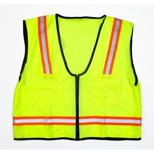 MiViz High Visibility Mesh Back Surveyor Vest With Pocket, Lime, XLarge