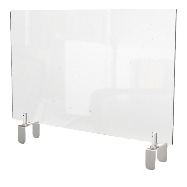 Clear Partition Extender with Attached Clamp, 36 x 3.88 x 24, Thermoplastic Sheeting